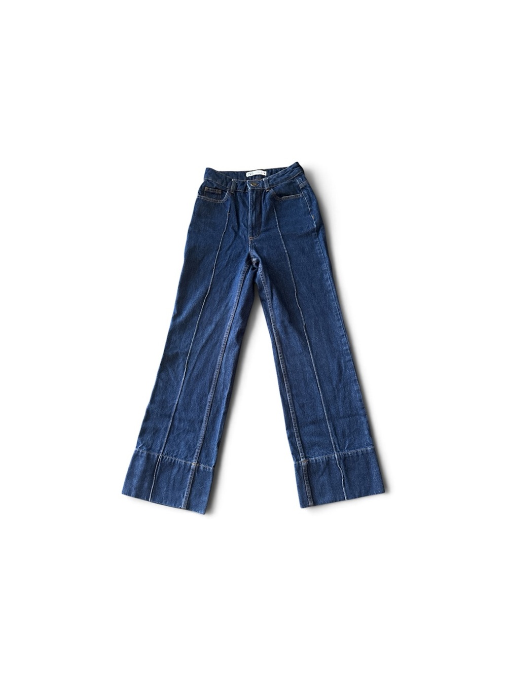 🔴 Zara Indigo Wide-Leg Flare Jeans